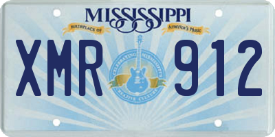 MS license plate XMR912