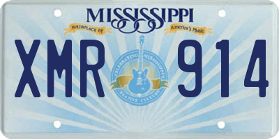 MS license plate XMR914