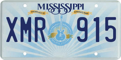 MS license plate XMR915