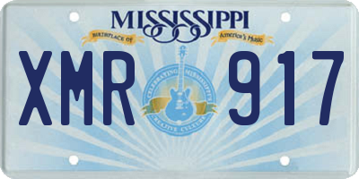 MS license plate XMR917