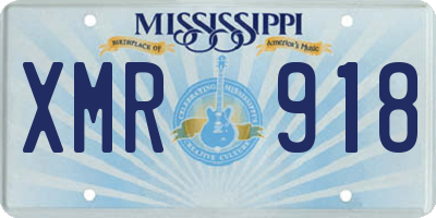 MS license plate XMR918