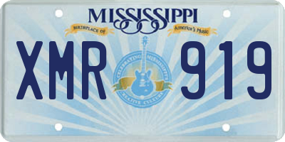 MS license plate XMR919