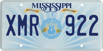 MS license plate XMR922