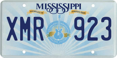 MS license plate XMR923