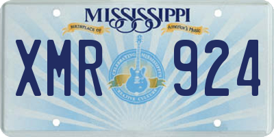 MS license plate XMR924