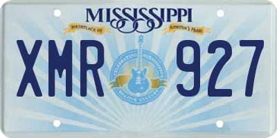 MS license plate XMR927