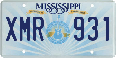 MS license plate XMR931