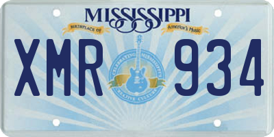 MS license plate XMR934