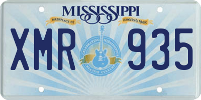 MS license plate XMR935
