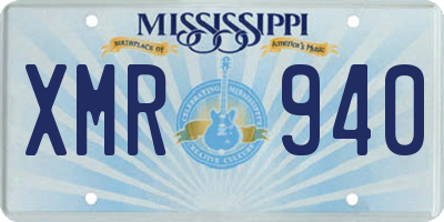 MS license plate XMR940