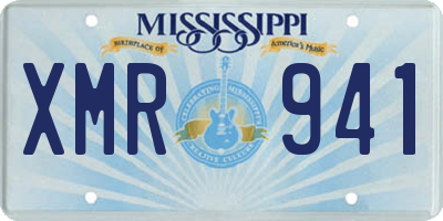 MS license plate XMR941