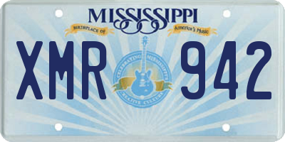MS license plate XMR942