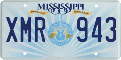 MS license plate XMR943