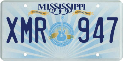 MS license plate XMR947