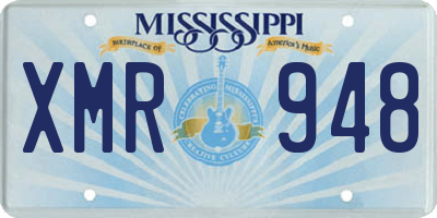 MS license plate XMR948