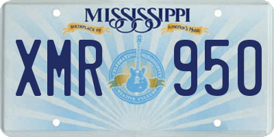 MS license plate XMR950