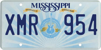 MS license plate XMR954