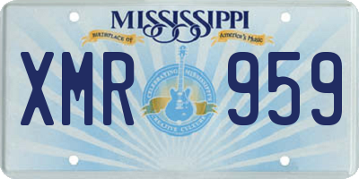 MS license plate XMR959