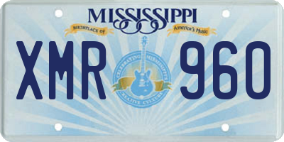 MS license plate XMR960