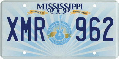 MS license plate XMR962