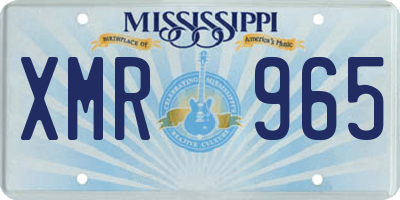 MS license plate XMR965