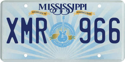 MS license plate XMR966