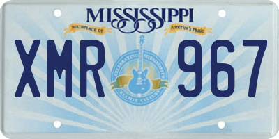 MS license plate XMR967