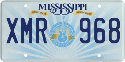 MS license plate XMR968