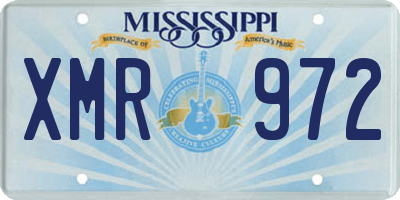 MS license plate XMR972