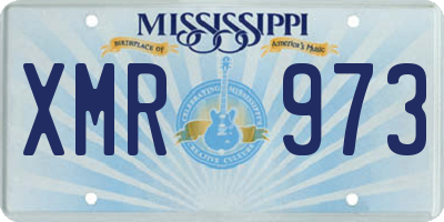 MS license plate XMR973