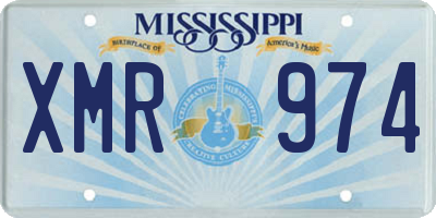 MS license plate XMR974