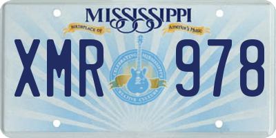 MS license plate XMR978