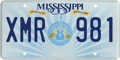 MS license plate XMR981