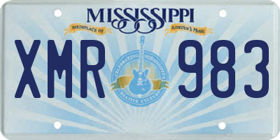 MS license plate XMR983