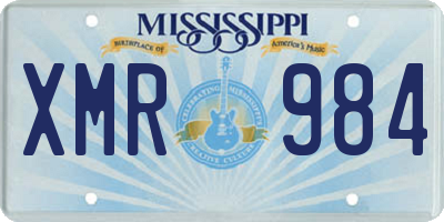 MS license plate XMR984
