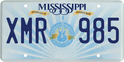 MS license plate XMR985