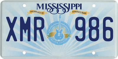 MS license plate XMR986