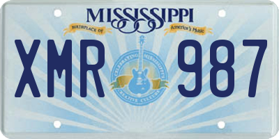 MS license plate XMR987