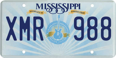 MS license plate XMR988