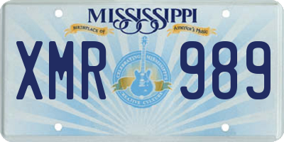 MS license plate XMR989