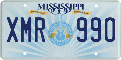 MS license plate XMR990