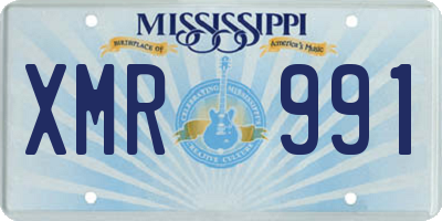 MS license plate XMR991