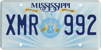 MS license plate XMR992