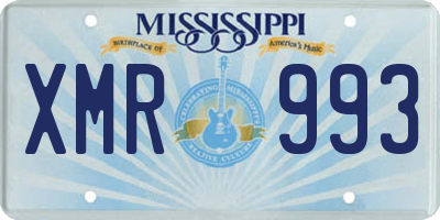 MS license plate XMR993