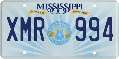MS license plate XMR994