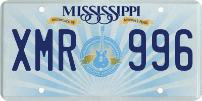 MS license plate XMR996