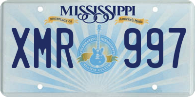 MS license plate XMR997