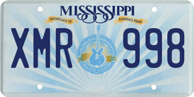 MS license plate XMR998