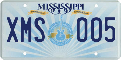 MS license plate XMS005