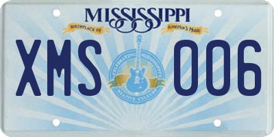 MS license plate XMS006